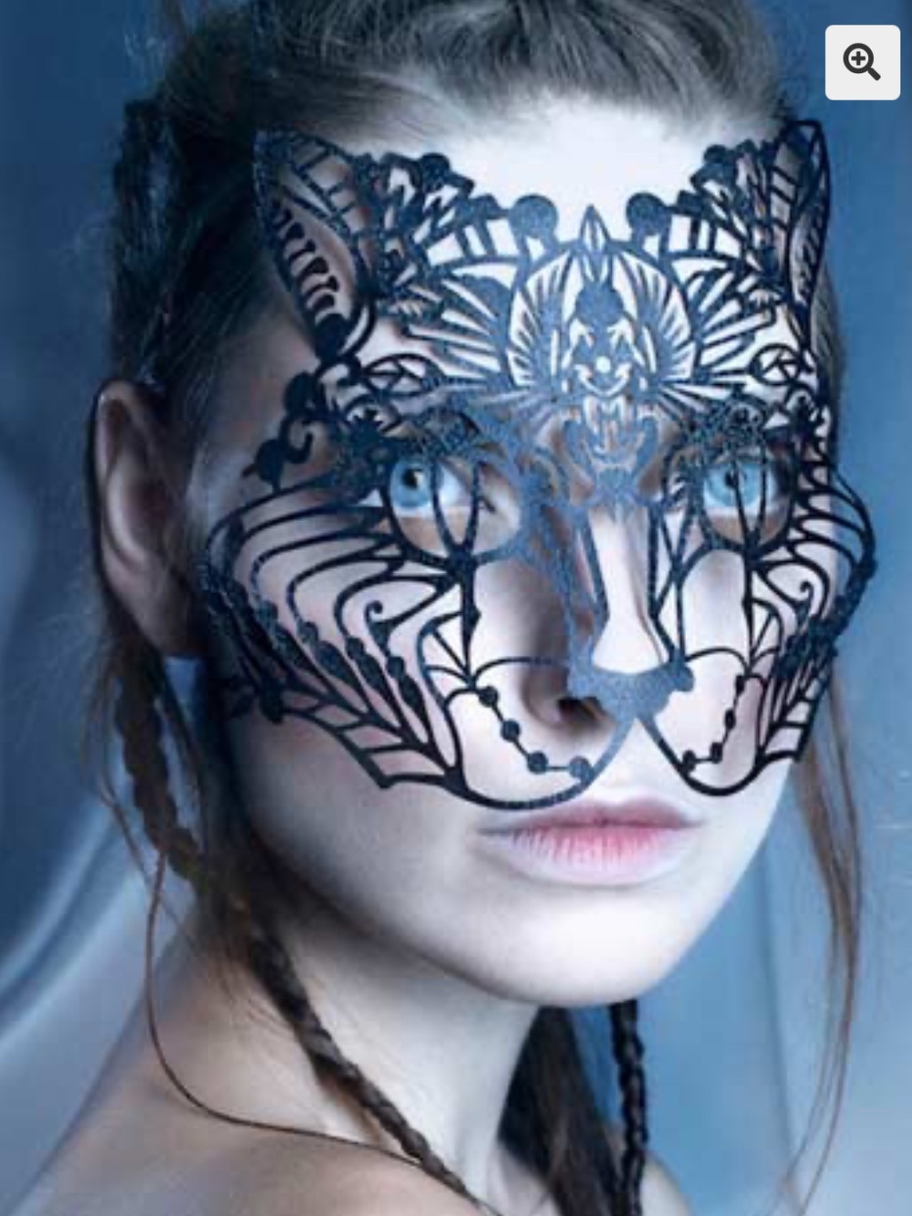 Black Lace Bastet Face Mask - Women’s Halloween cat mask